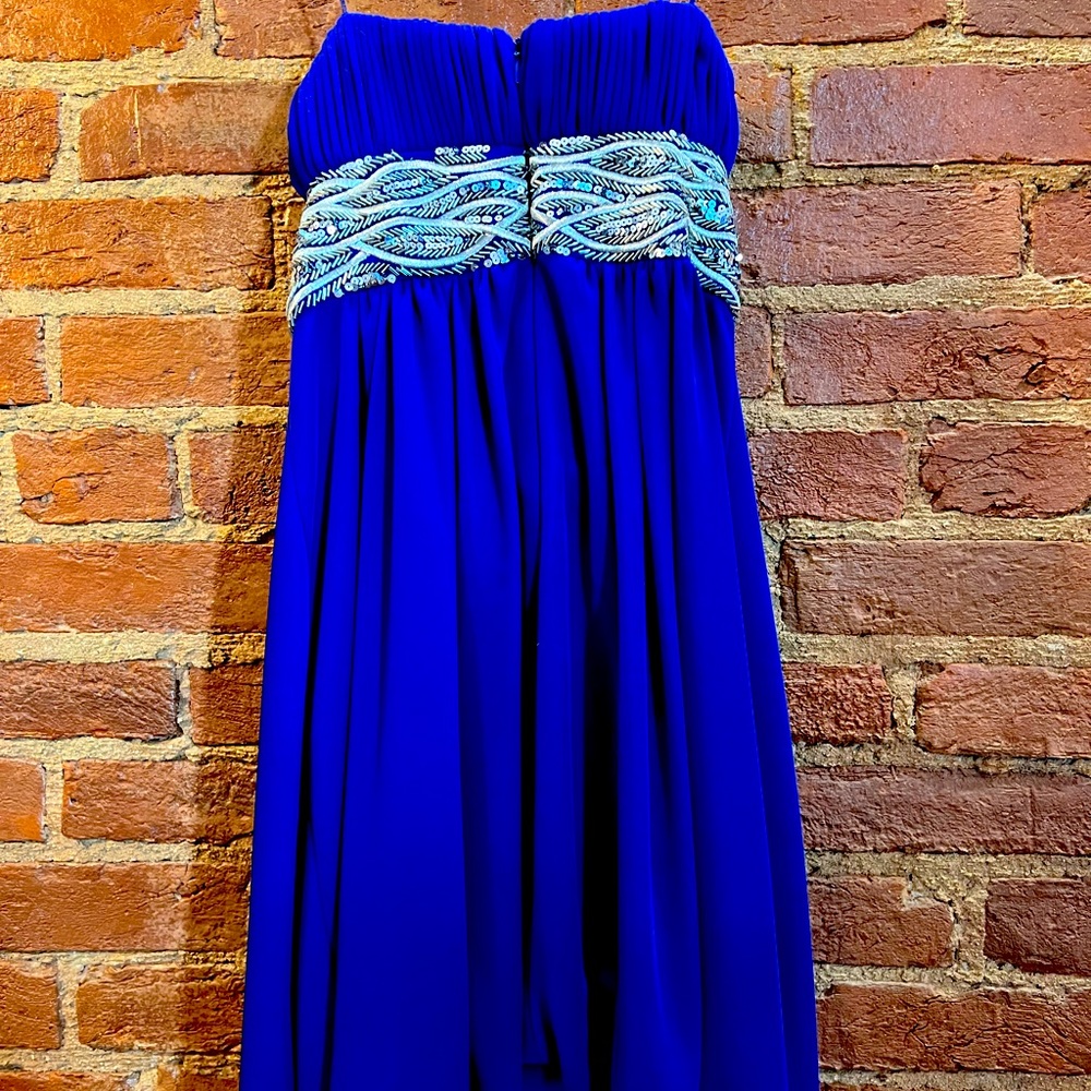 JS Boutique Deep Purple Strapless Cocktail Dress w/ Sequins - Size: 2